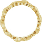 14K Yellow Gold 5.6 mm Floral Pierced Band Size 5.5