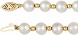 14K Yellow Cultured White Freshwater Pearl 7 1/4" Bracelet