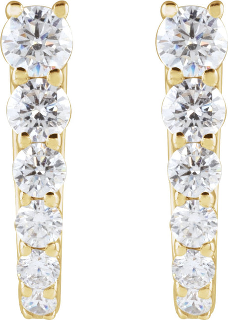 14K Yellow Gold 1/2 CTW Natural Diamond 12.95 mm Hoop Earrings