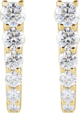 14K Yellow Gold 1/2 CTW Natural Diamond 12.95 mm Hoop Earrings