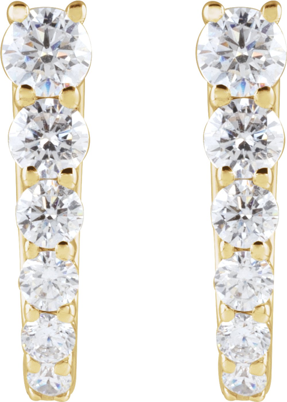 14K Yellow Gold 1/2 CTW Natural Diamond 12.95 mm Hoop Earrings