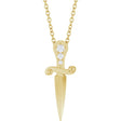 14K Yellow Gold .04 CTW Natural Diamond Dagger 16-18" Necklace