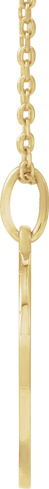 14K Yellow Gold Engravable Basketball 16-18" Necklace