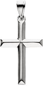 14K White Cross Pendant