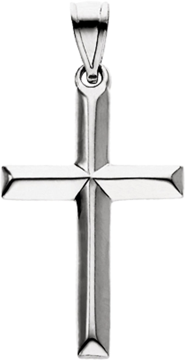 14K White Cross Pendant