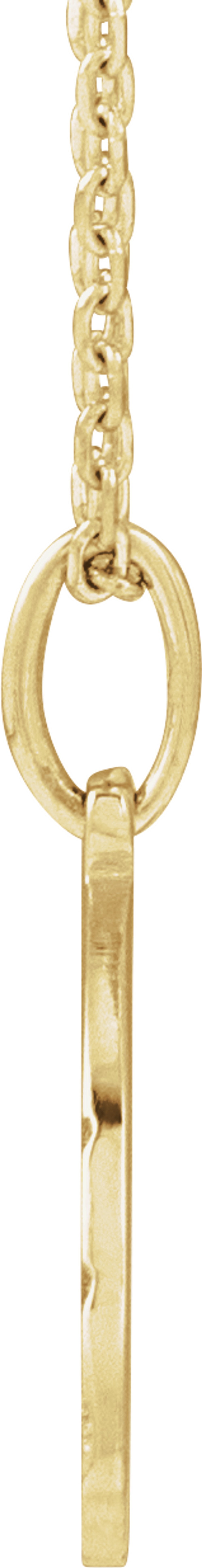 14K Yellow Engravable Football 16-18" Necklace