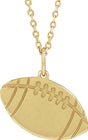 14K Yellow Engravable Football 16-18" Necklace