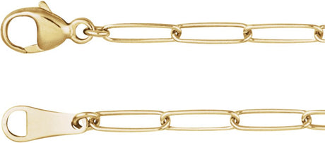 18K Yellow Gold 2.4 mm Paperclip-Style 24" Chain