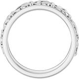 14K White Gold 1/4 CTW Natural Diamond Floral Accented Band