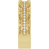 14K Yellow Gold 1/4 CTW Natural Diamond Floral Accented Band