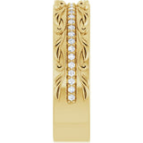 14K Yellow Gold 1/4 CTW Lab-Grown Diamond Floral Accented Band