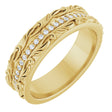 14K Yellow Gold 1/4 CTW Natural Diamond Floral Accented Band