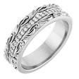14K White Gold 1/4 CTW Natural Diamond Floral Accented Band