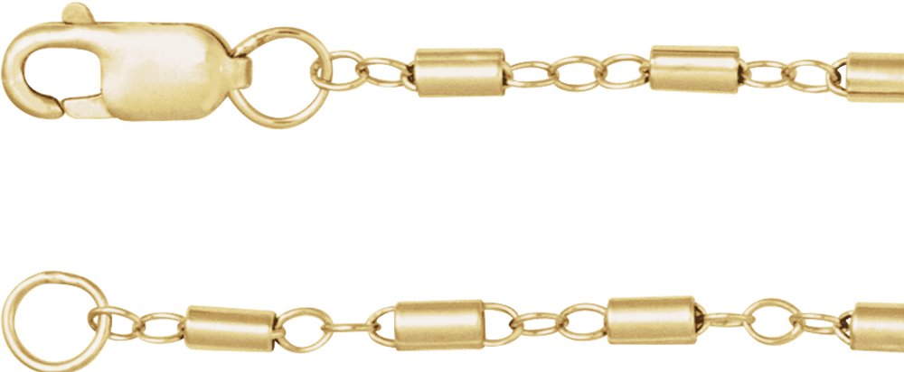 14K Yellow Gold-Filled 1.7 mm Satellite Bar Cable 20" Chain