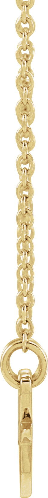 14K Yellow Engravable Ribbon 16" Necklace