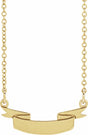 14K Yellow Engravable Ribbon 16" Necklace