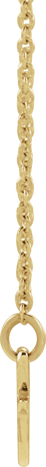 14K Yellow Engravable Ribbon 16" Necklace