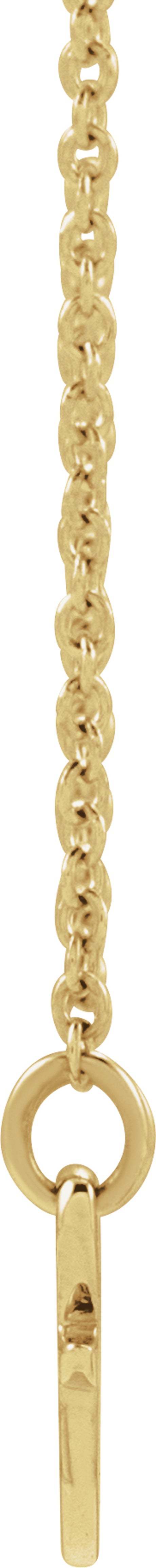 14K Yellow Engravable Ribbon 16" Necklace