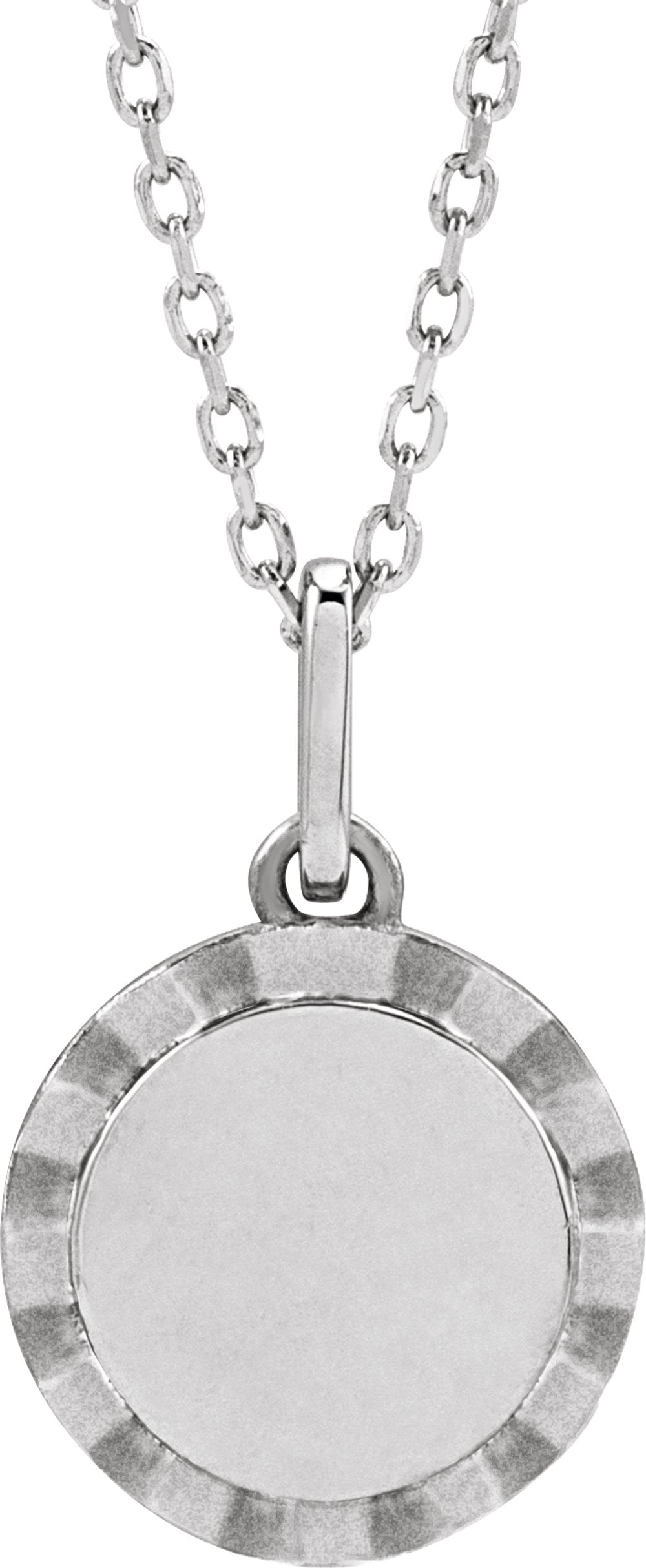 Sterling Silver Engravable Sunburst 16-18" Necklace