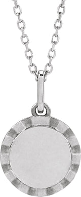 Sterling Silver Engravable Sunburst 16-18" Necklace