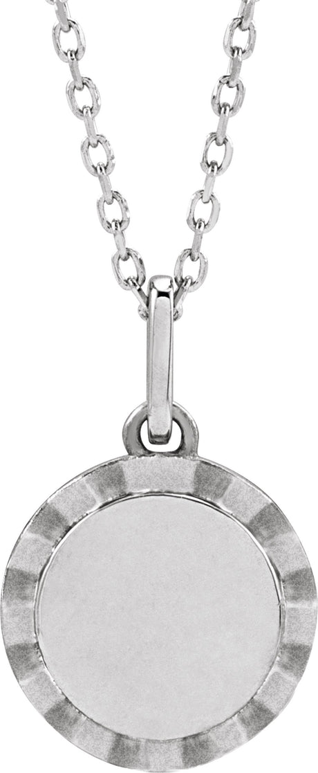 Sterling Silver Engravable Sunburst 16-18" Necklace