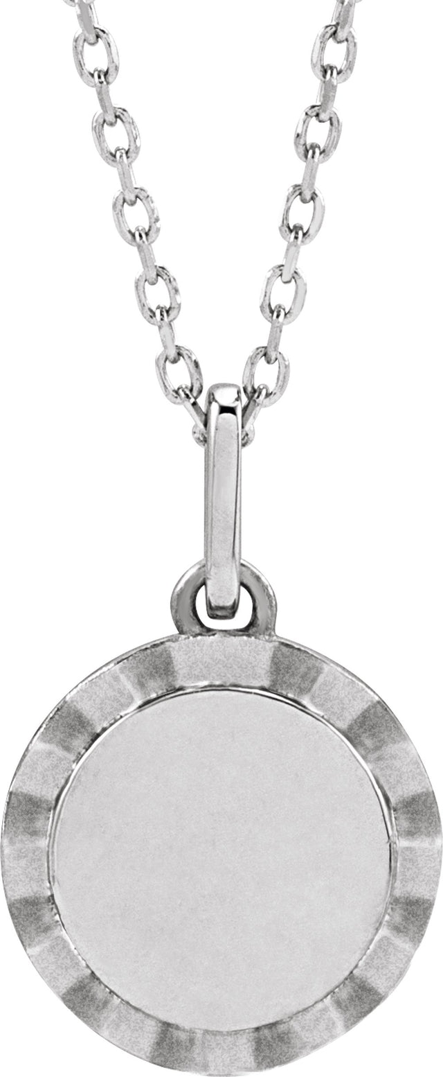Sterling Silver Engravable Sunburst 16-18" Necklace