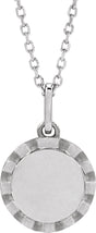 Sterling Silver Engravable Sunburst 16-18" Necklace