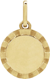 14K Yellow Gold Engravable Sunburst Pendant