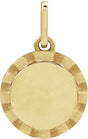 14K Yellow Gold Engravable Sunburst Pendant