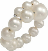 Sterling Silver Cultured White Freshwater Pearl Ring