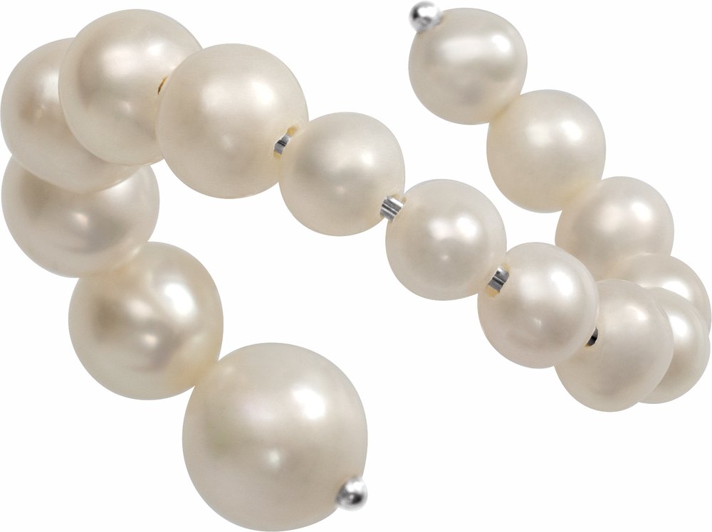 Sterling Silver Cultured White Freshwater Pearl Ring