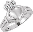 14K White .03 CTW Natural Diamond Claddagh Band