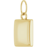 14K Yellow Gold Engravable Puffed Dog Tag Pendant
