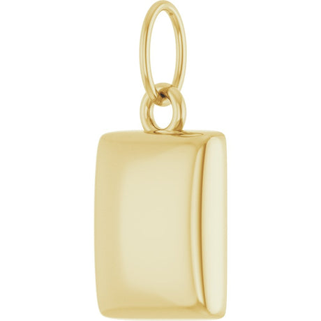 18K Yellow Gold-Plated Sterling Silver Engravable Puffed Dog Tag Pendant