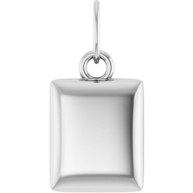 Sterling Silver Engravable Puffed Dog Tag Pendant