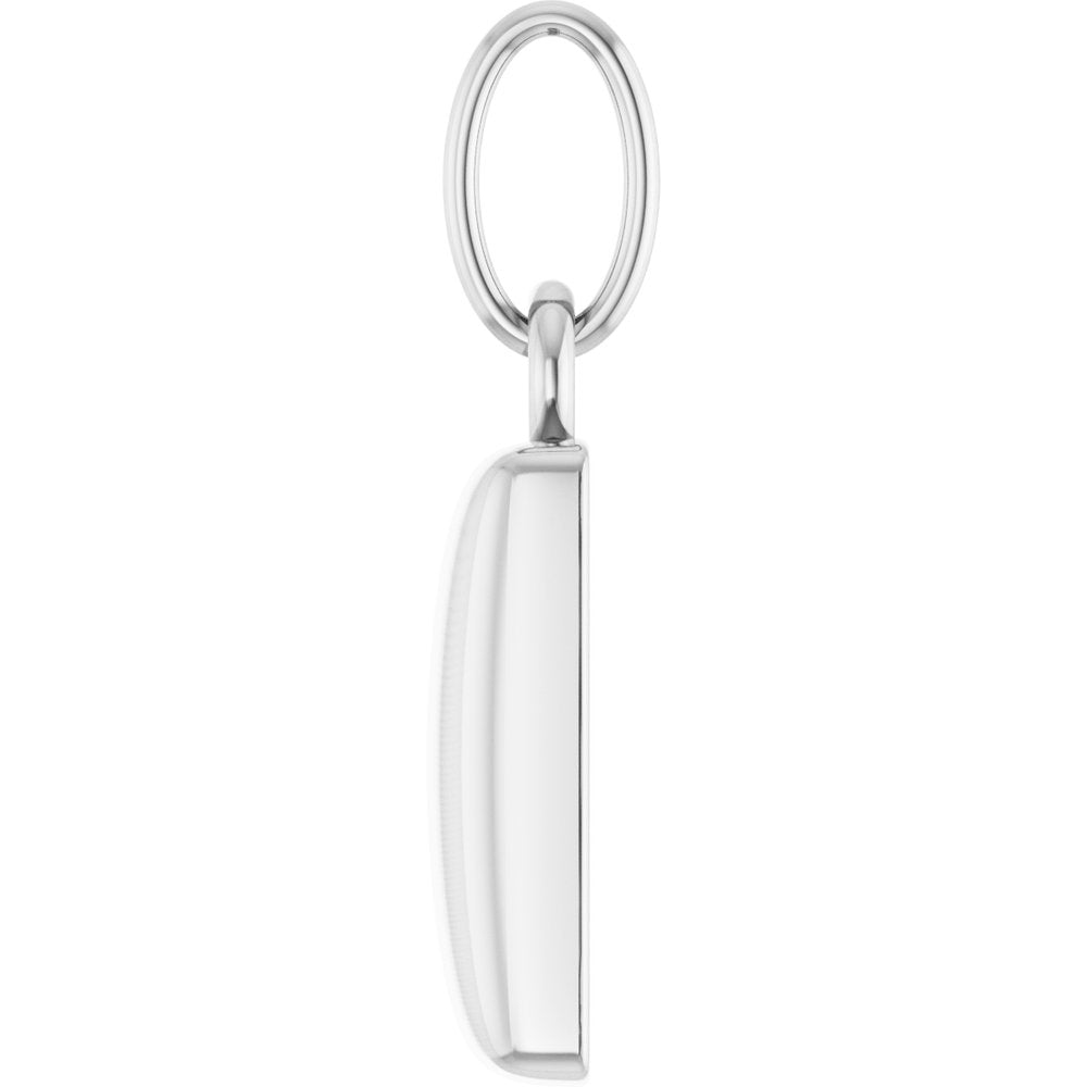 Sterling Silver Engravable Puffed Dog Tag Pendant