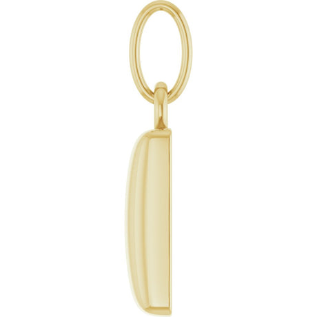 14K Yellow Gold Engravable Puffed Dog Tag Pendant