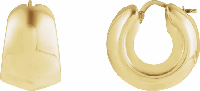 14K Yellow Tapered 22.2 mm Hoop Earrings