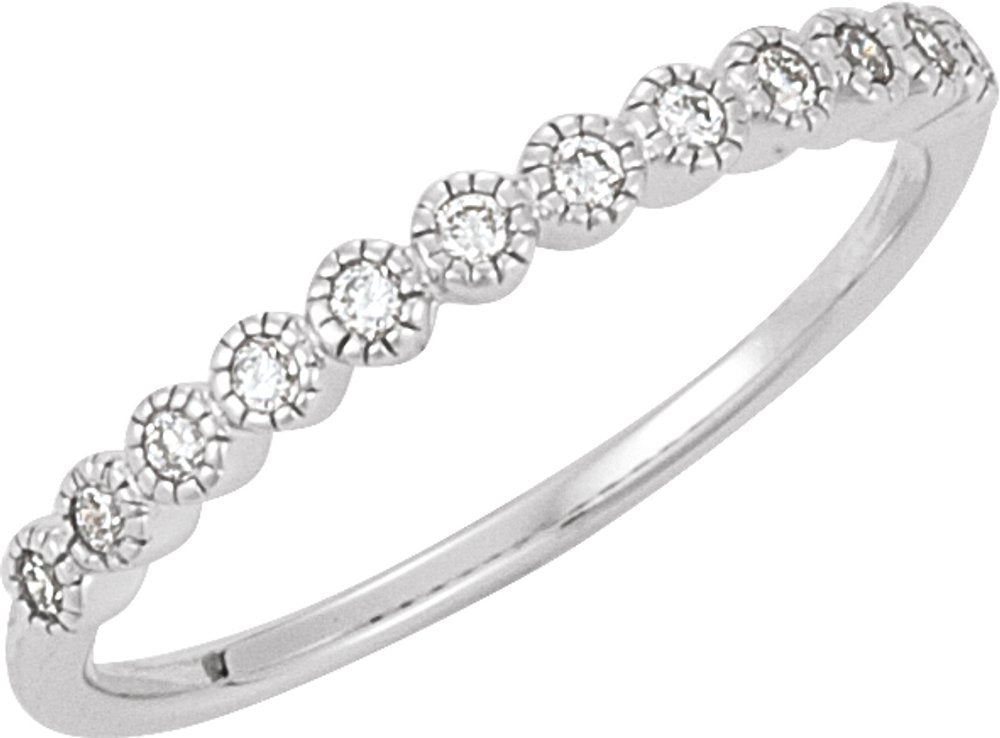 14K White 1/6 CTW Natural Diamond Anniversary Band Size 7