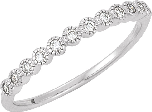 14K White 1/6 CTW Natural Diamond Anniversary Band Size 7