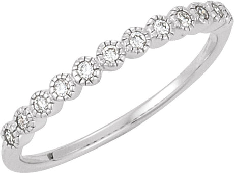 14K White 1/6 CTW Natural Diamond Anniversary Band Size 4.5