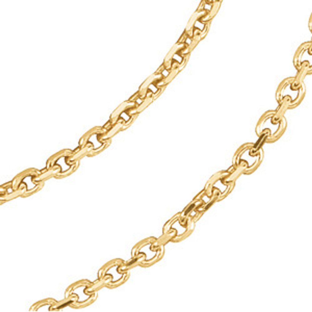 14K Yellow 1.75 mm Diamond-Cut Cable 16" Chain