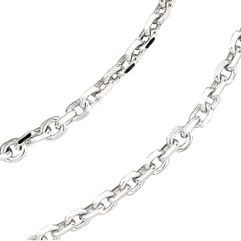 14K White Gold 1.75 mm Diamond-Cut Cable 20" Chain