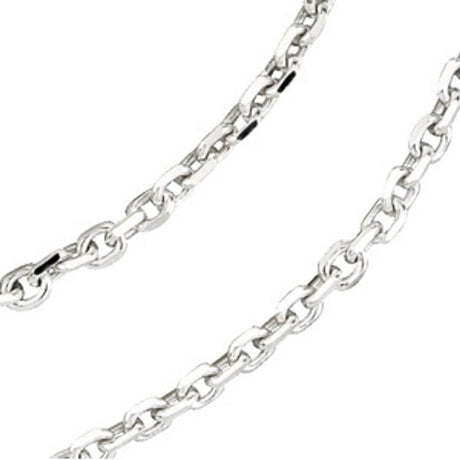 14K White Gold 1.75 mm Diamond-Cut Cable 7" Chain