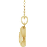 14K Yellow Gold Natural Citrine Solitaire 16-18" Necklace