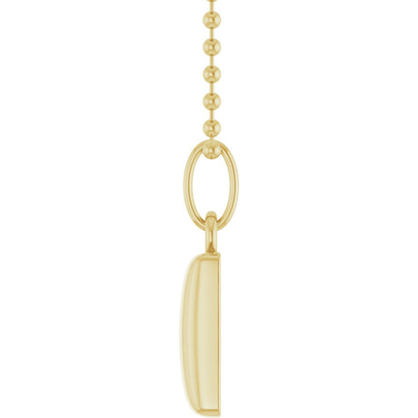 18K Yellow Gold-Plated Sterling Silver Engravable Puffed Dog Tag 18" Necklace