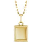 18K Yellow Gold-Plated Sterling Silver Engravable Puffed Dog Tag 18" Necklace