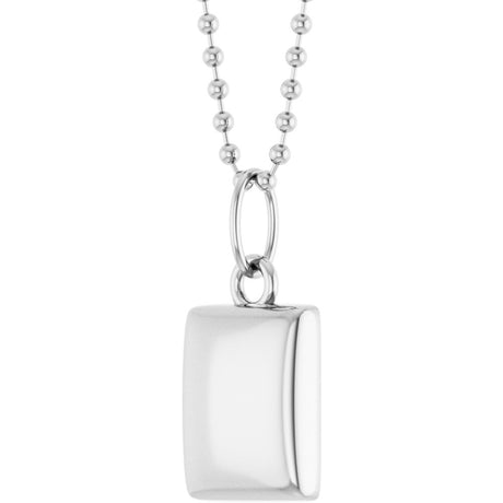 Sterling Silver Engravable Puffed Dog Tag 18" Necklace