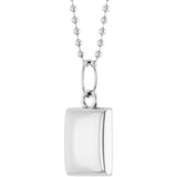 Sterling Silver Engravable Puffed Dog Tag 18" Necklace
