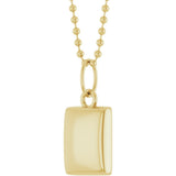 14K Yellow Gold Engravable Puffed Dog Tag 18" Necklace